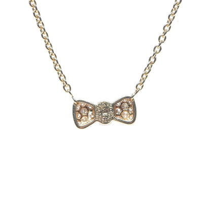 Van Cleef & Arpels 18K Yellow Gold Diamond White Coral Bow Necklace 5 of 5