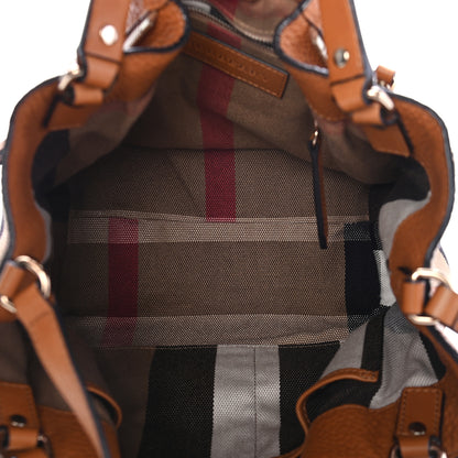 Burberry Grainy Calfskin House Check Small Maidstone Saddle Brown 5 of 10