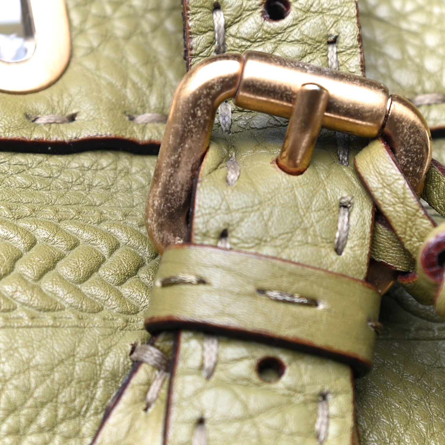 Fendi Calfskin Romano Selleria Villa Borghese Tote Green 17 of 18