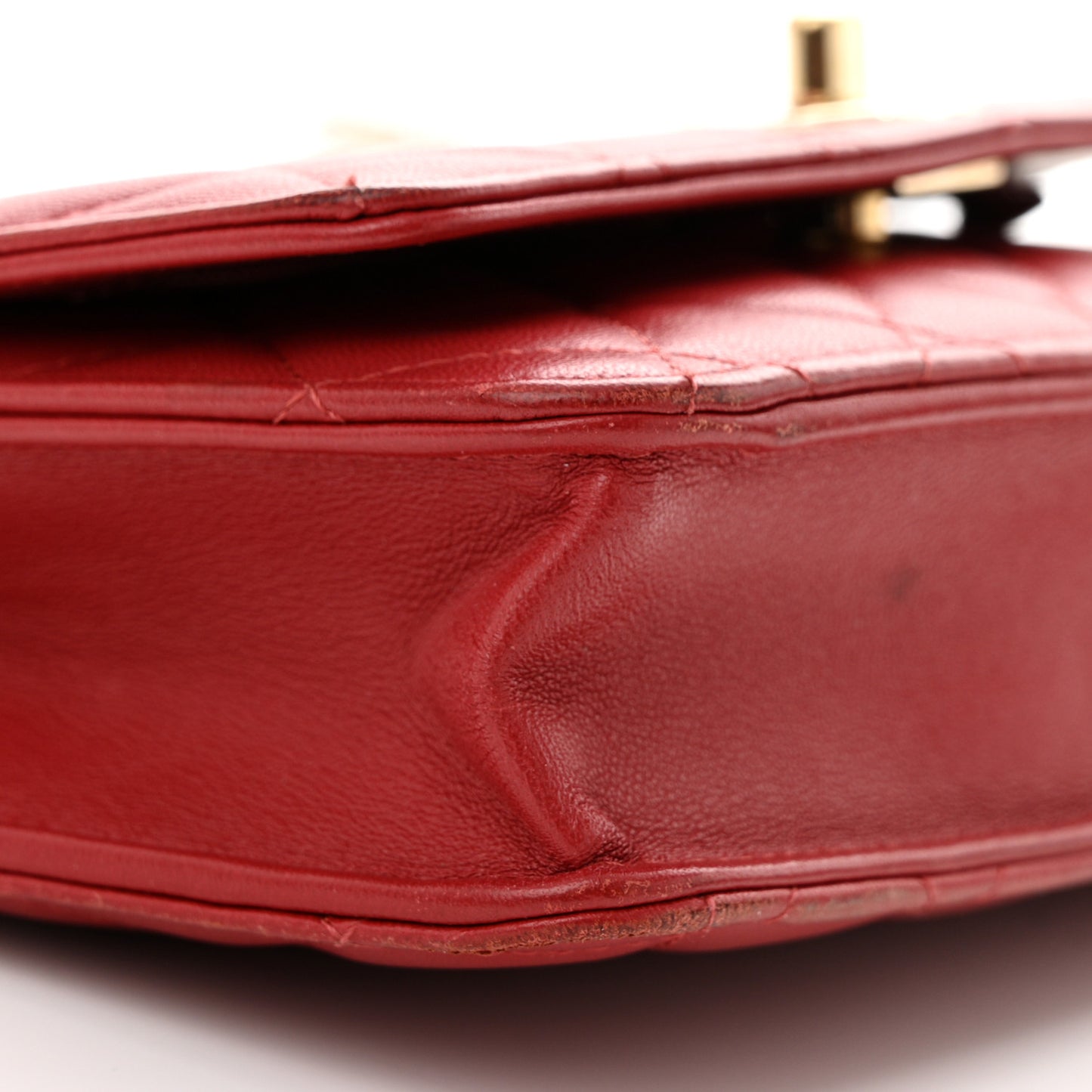 Lambskin Quilted Trendy CC Wallet On Chain WOC Red