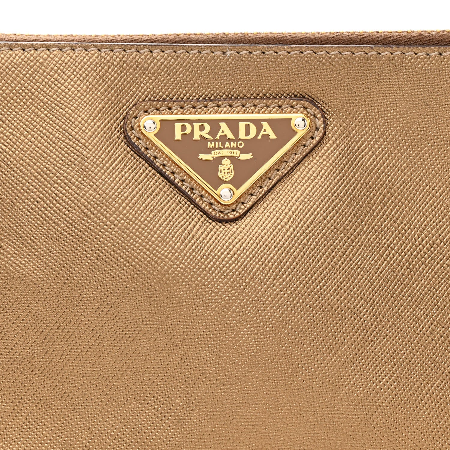 Prada Metallic Saffiano Pochette Platino 8 of 15