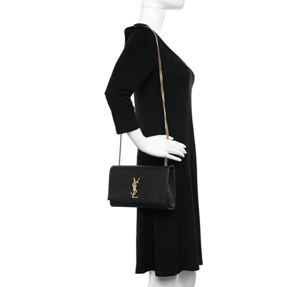 Saint Laurent SAINT LAURENT Grain De Poudre Medium Classic Monogram Kate Satchel Black 2 of 9