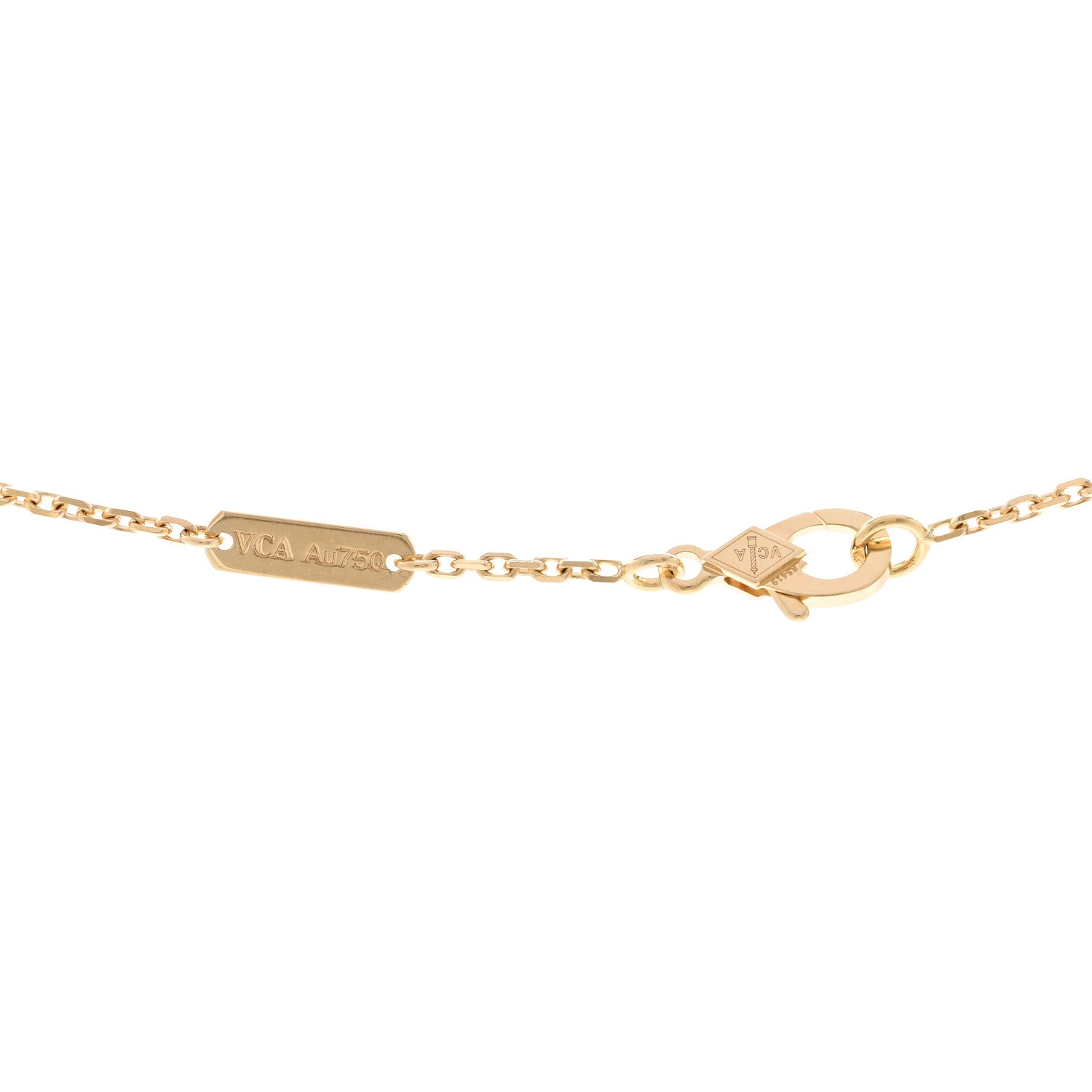 Van Cleef & Arpels 18K Yellow Gold Carnelian Vintage Alhambra Pendant Necklace 4 of 6