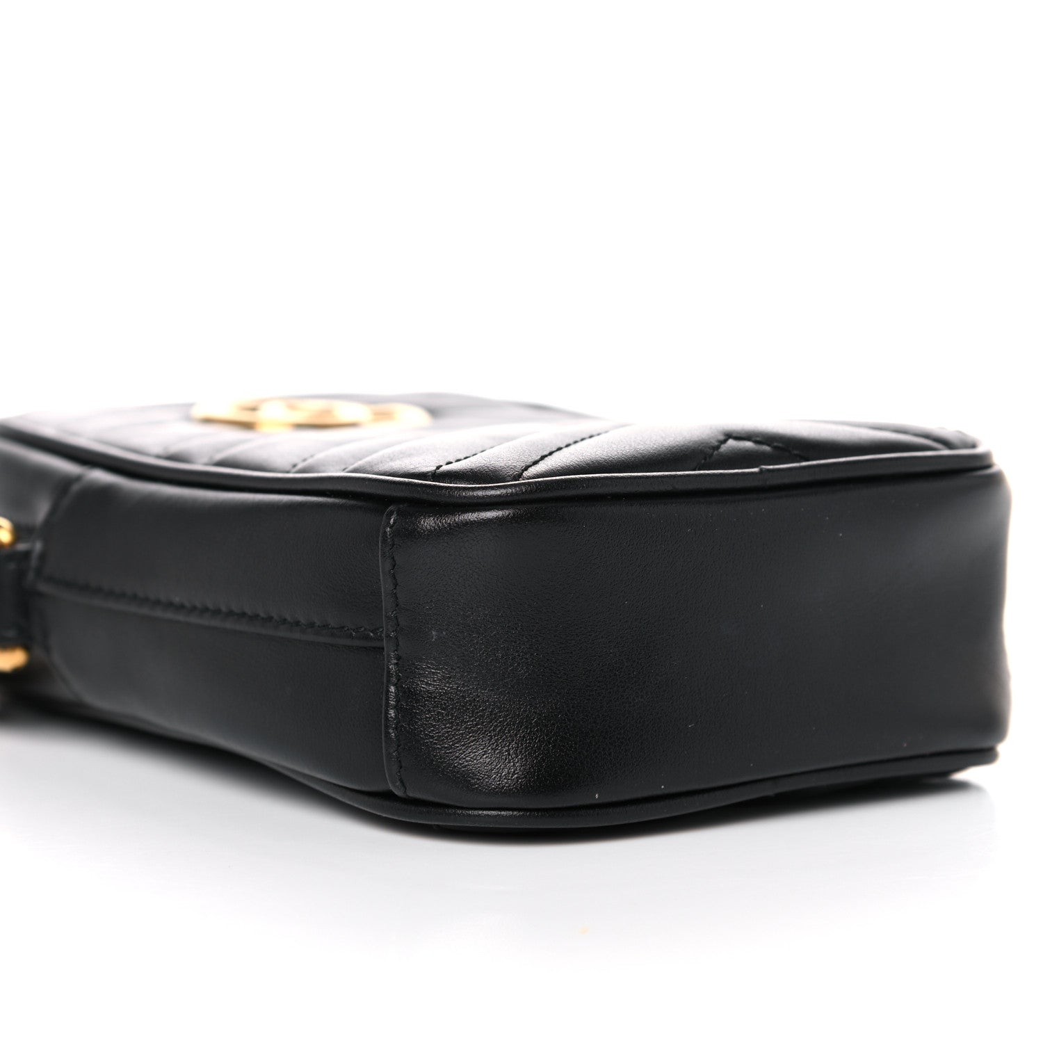 Gucci Calfskin Matelasse Mini GG Marmont Crossbody Bag Black 8 of 11