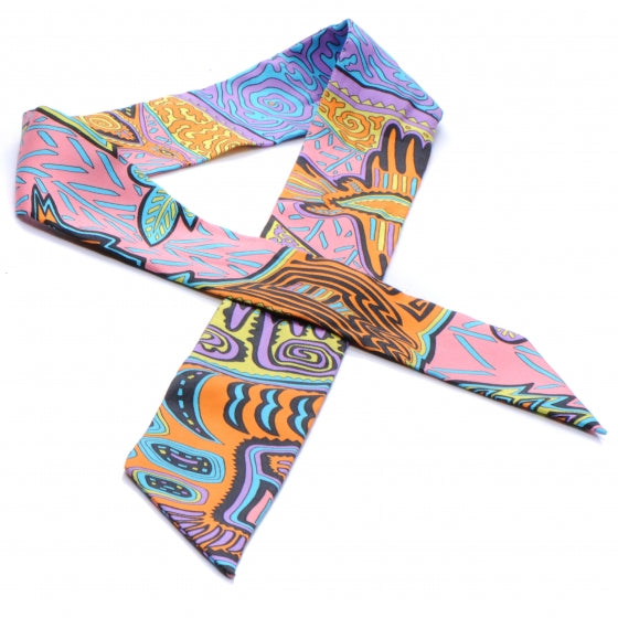 Silk Legende Kuna Peuple de Panama Twilly Scarf