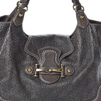 Gucci Guccissima Large New Pelham Shoulder Bag Dark Brown 7 of 9