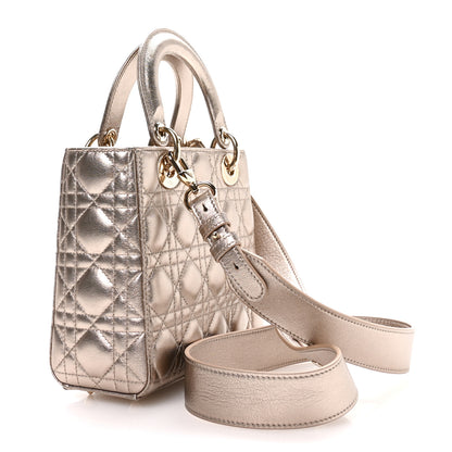 Christian Dior Metallic Lambskin Cannage Small My ABCDior Lady Dior Gold 2 of 11