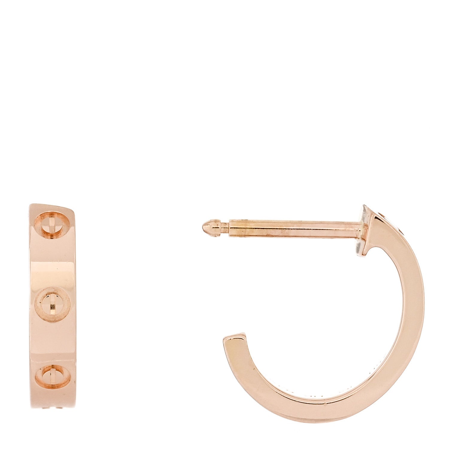 Cartier 18K Pink Gold Small LOVE Hoop Earrings 1 of 6
