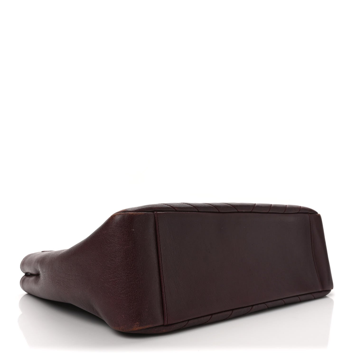 Saint Laurent Sheepskin Matelasse Chevron Large Monogram Shopping Bag Burgundy 4 of 10