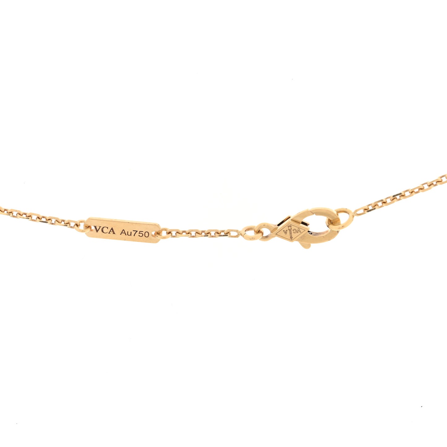 18K Yellow Gold Mother of Pearl Vintage Alhambra Pendant Necklace