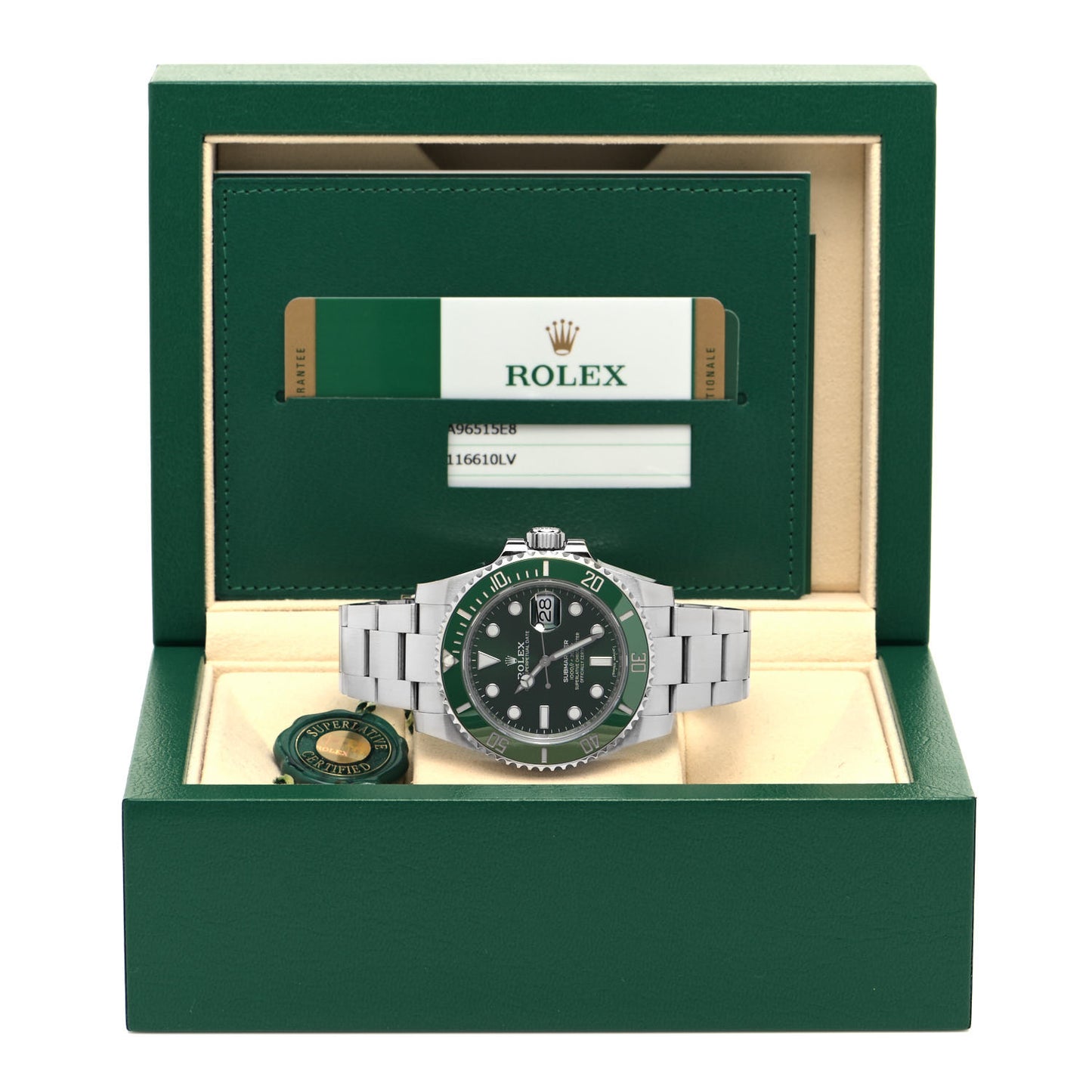 Stainless Steel 40mm Oyster Perpetual Submariner Date Hulk Watch Green 116610LV