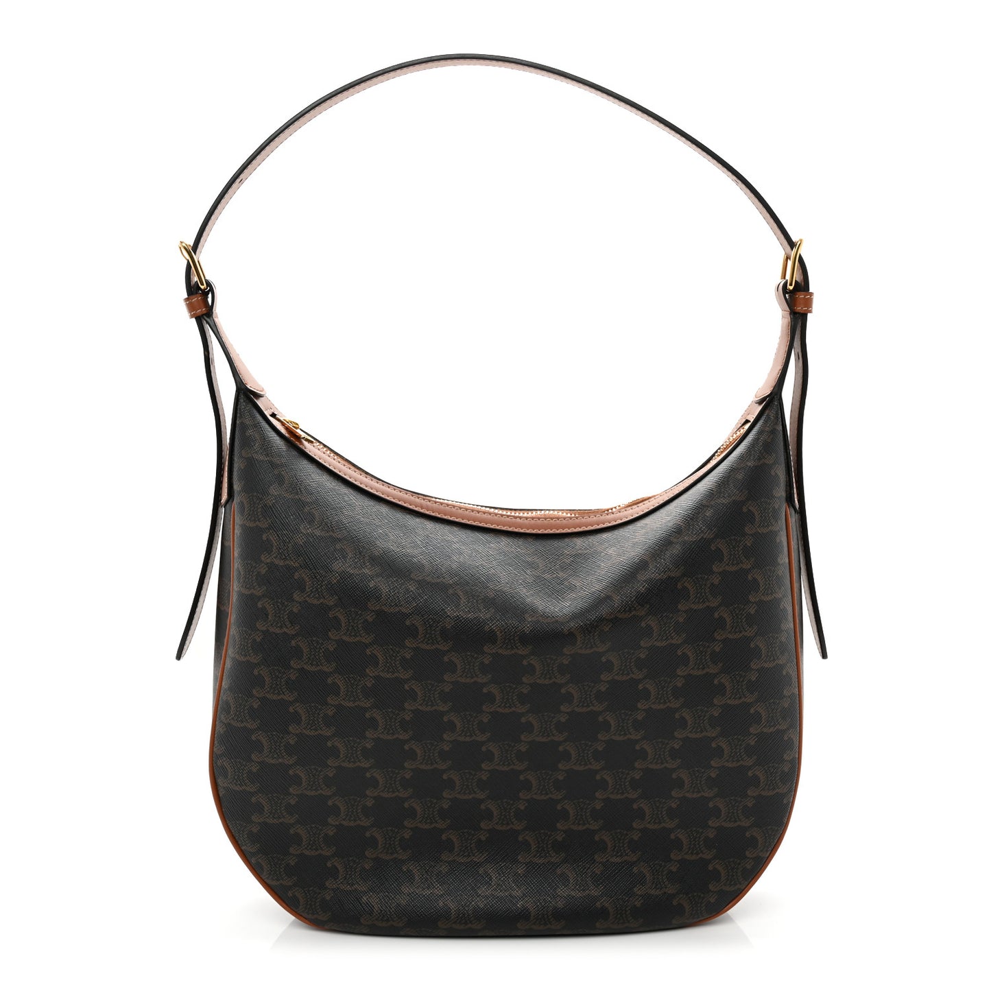 Calfskin Triomphe Canvas Small Heloise Shoulder Bag Tan Tan