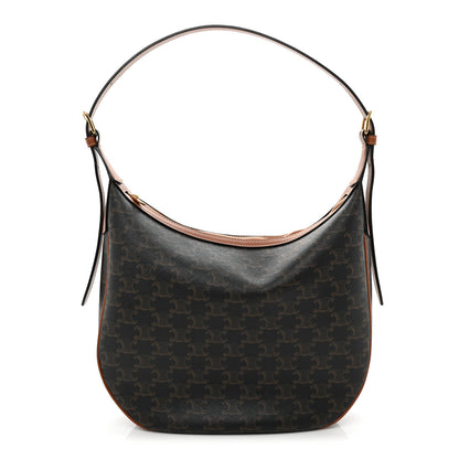 Celine Calfskin Triomphe Canvas Small Heloise Shoulder Bag Tan Tan 1 of 10