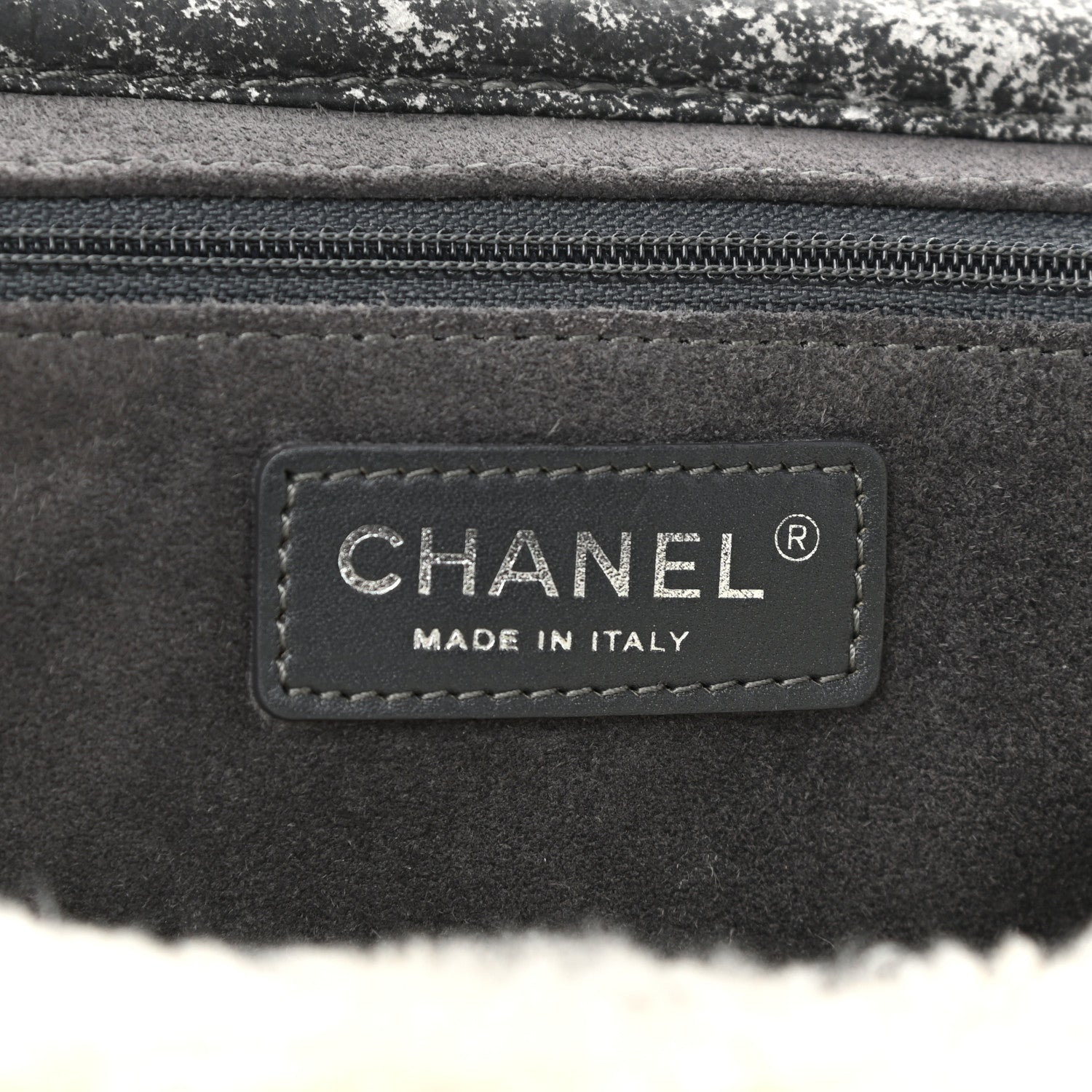 Chanel Shearling Lambskin Messenger Bag Grey 6 of 10