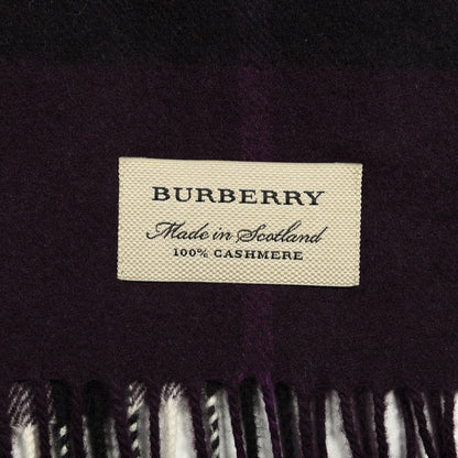 Burberry Cashmere Giant Check Fringe Scarf Purple 3 of 4