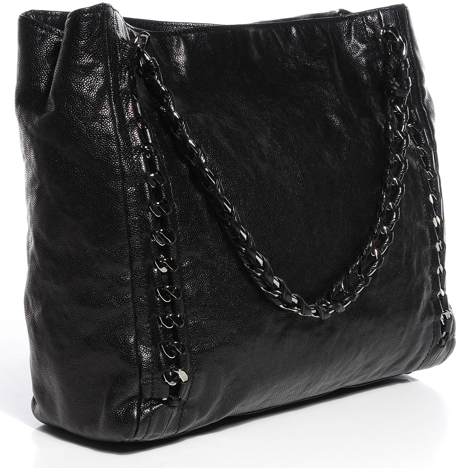 Chanel Glazed Caviar Modern Chain Tote Black 3 of 7
