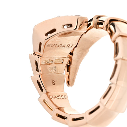 Bulgari 18K Rose Gold Diamond Serpenti Viper Ring S 4 of 5