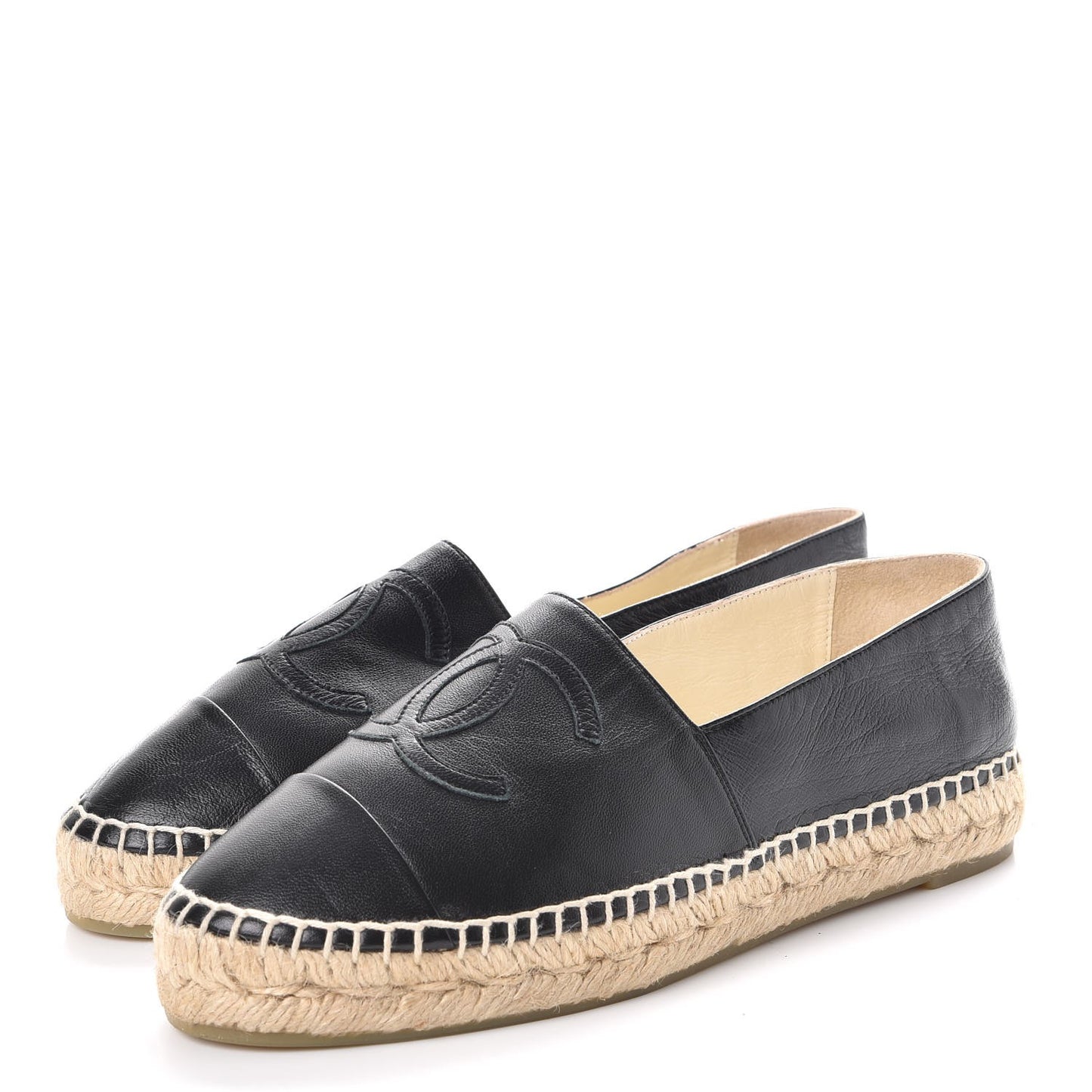 Lambskin CC Espadrilles 37 Black