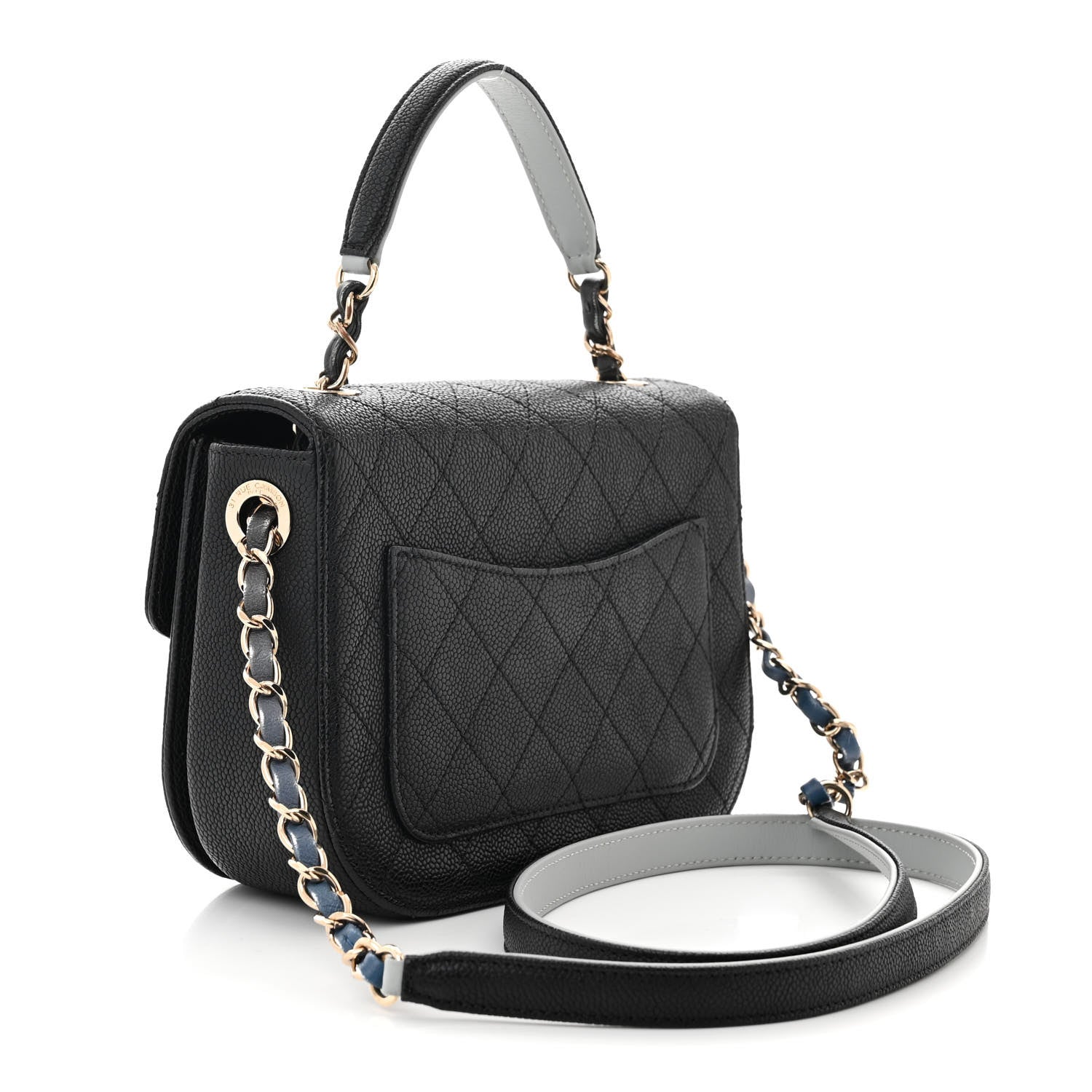 Chanel Grained Calfskin Quilted Small Cuba Top Handle Flap Black 3 of 11