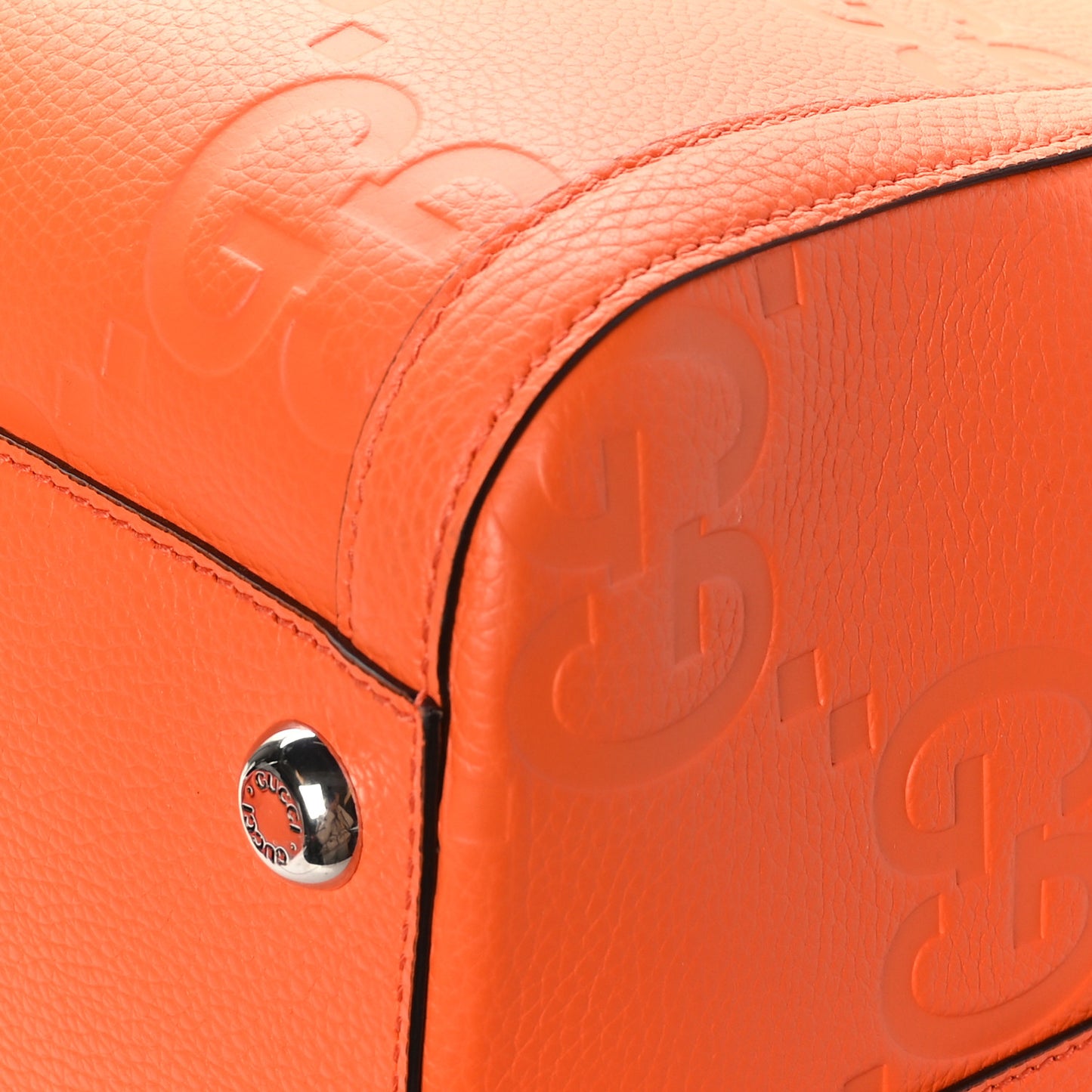 Piuma Calfskin Jumbo GG Embossed Large Duffle Bag Good Orange