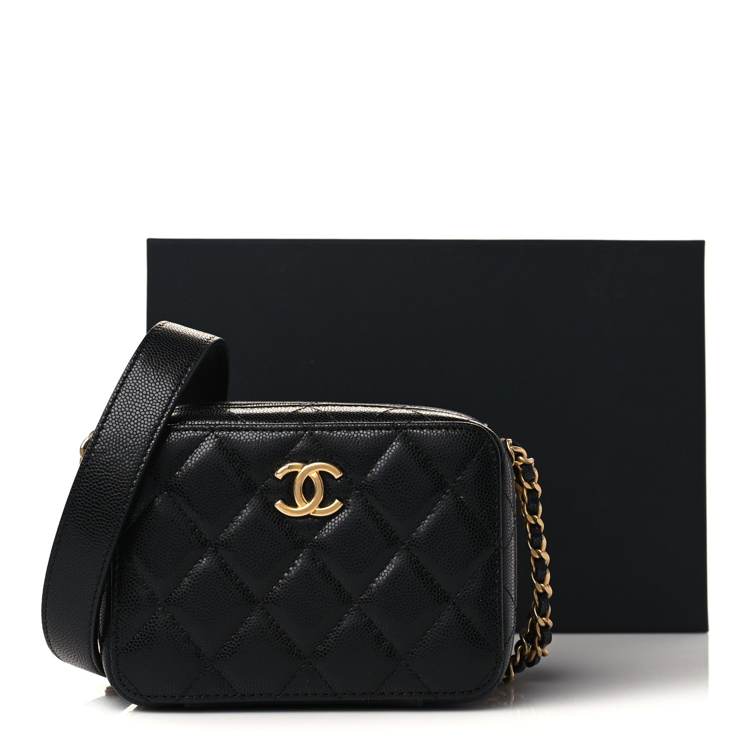 Chanel Caviar Quilted Twist Your Buttons Clutch With Chain Black 10 of 10