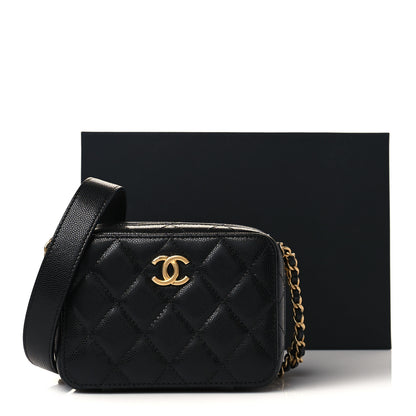 Chanel Caviar Quilted Twist Your Buttons Clutch With Chain Black 10 of 10