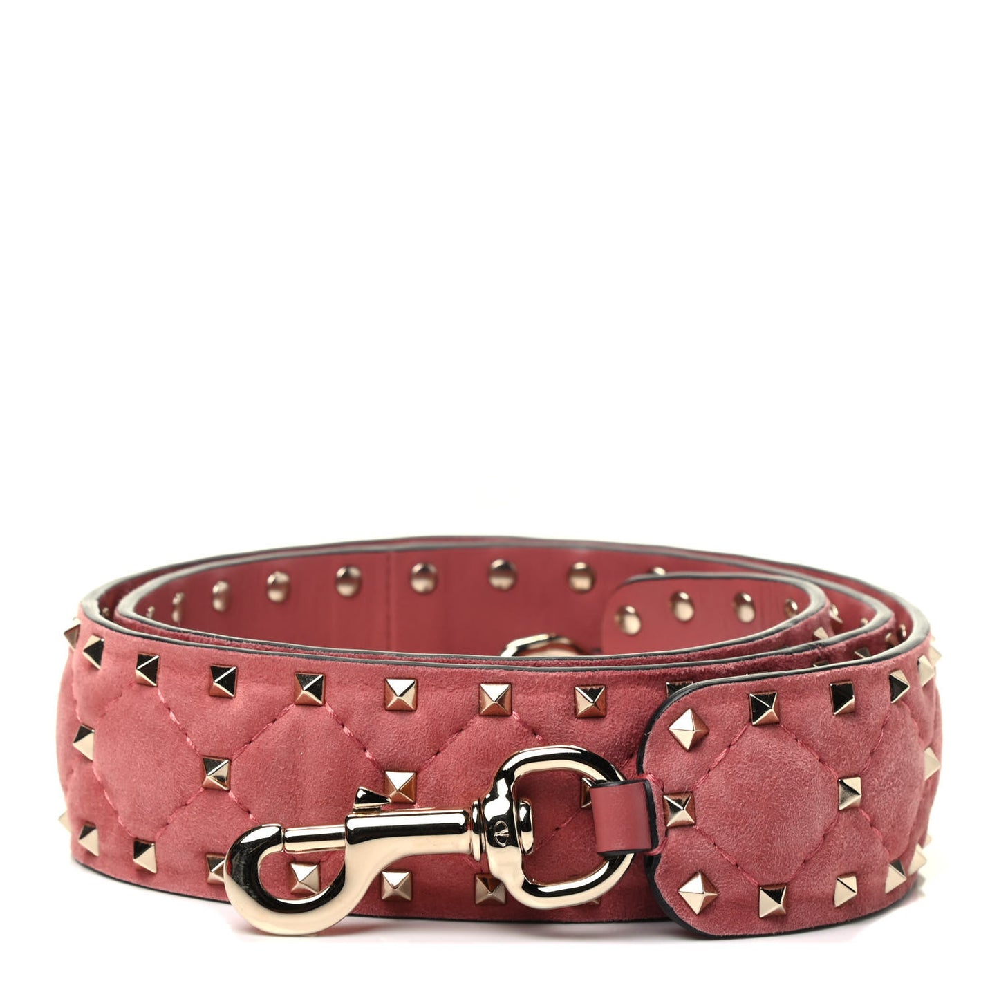 Suede Rockstud Spike Shoulder Strap Antico Rosa
