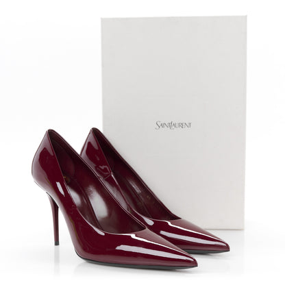 Saint Laurent Vernice Seta Soft Norma 90 Pumps 38 Grenat 10 of 10