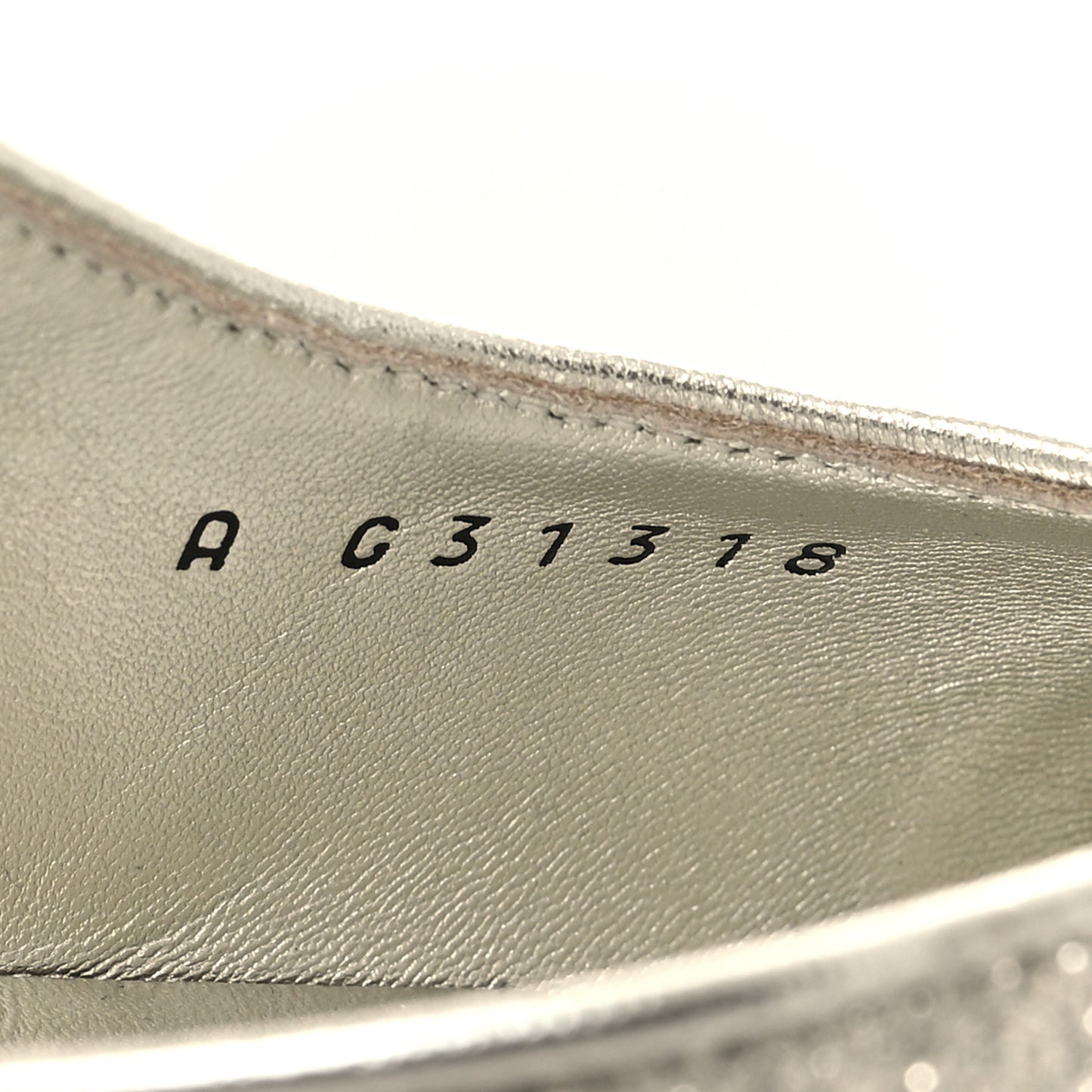 Glitter Grosgrain Cap Toe CC Slingback Pumps 38 Silver Black