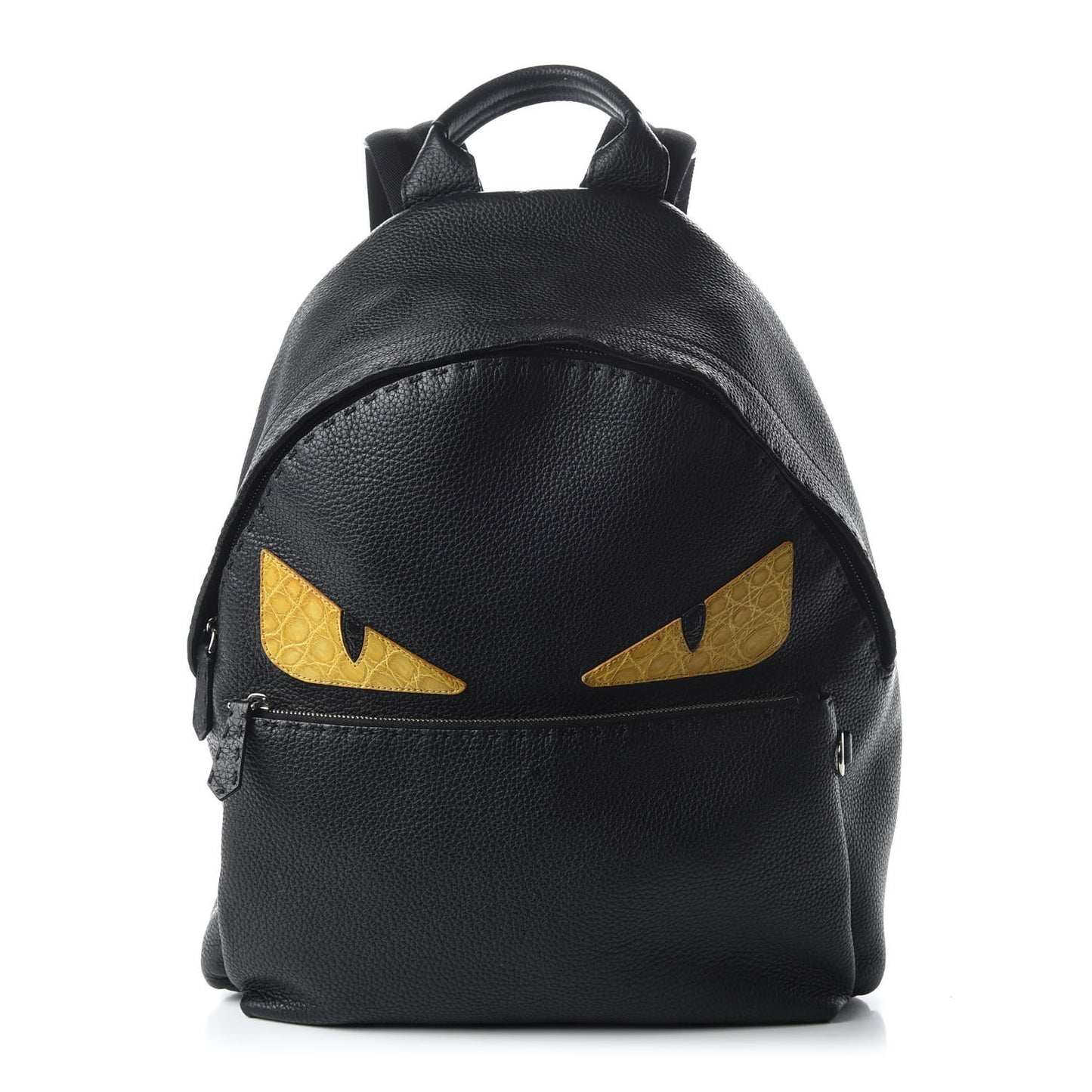 Cuoio Romano Selleria Crocodile Monster Eyes Backpack Black Girasole