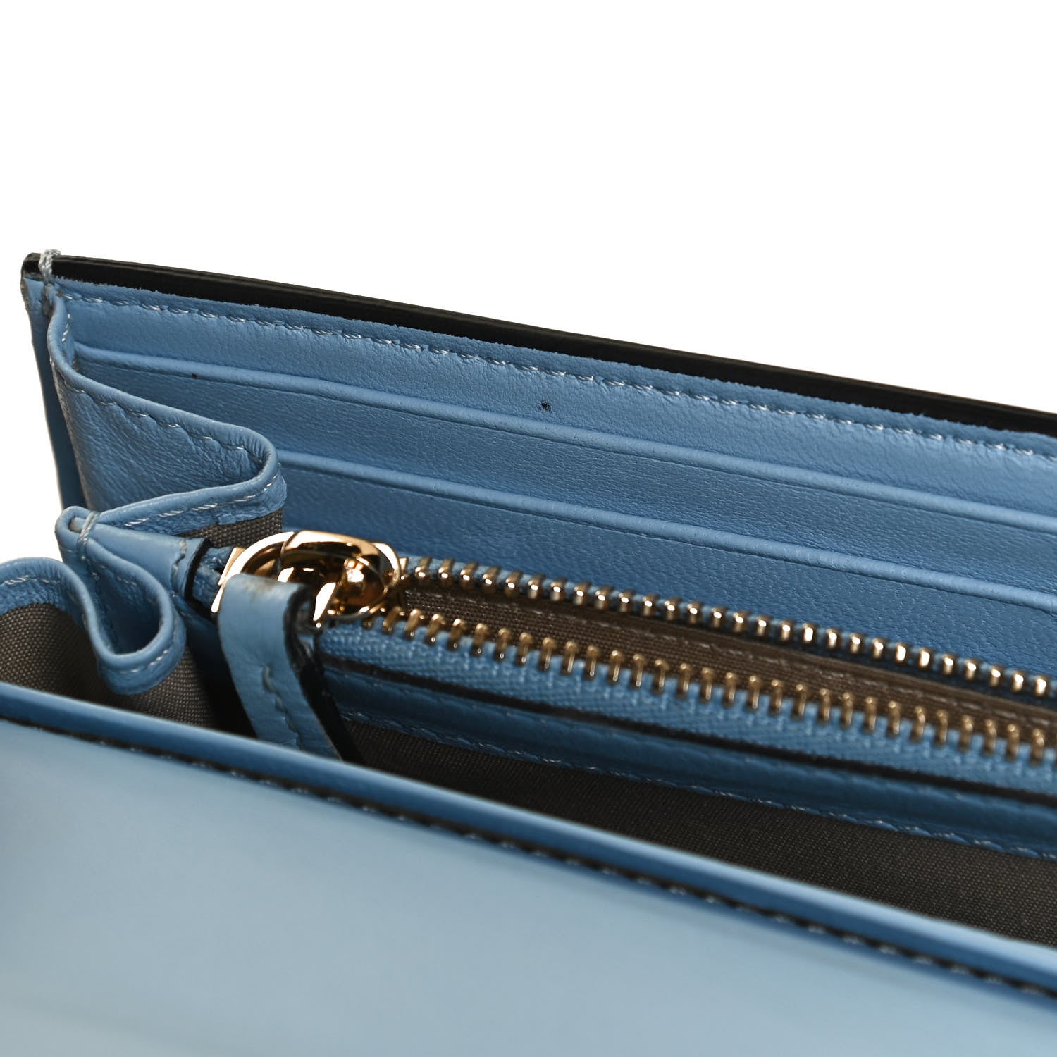 Versace Calfskin Small DV One Wallet Blue 9 of 10