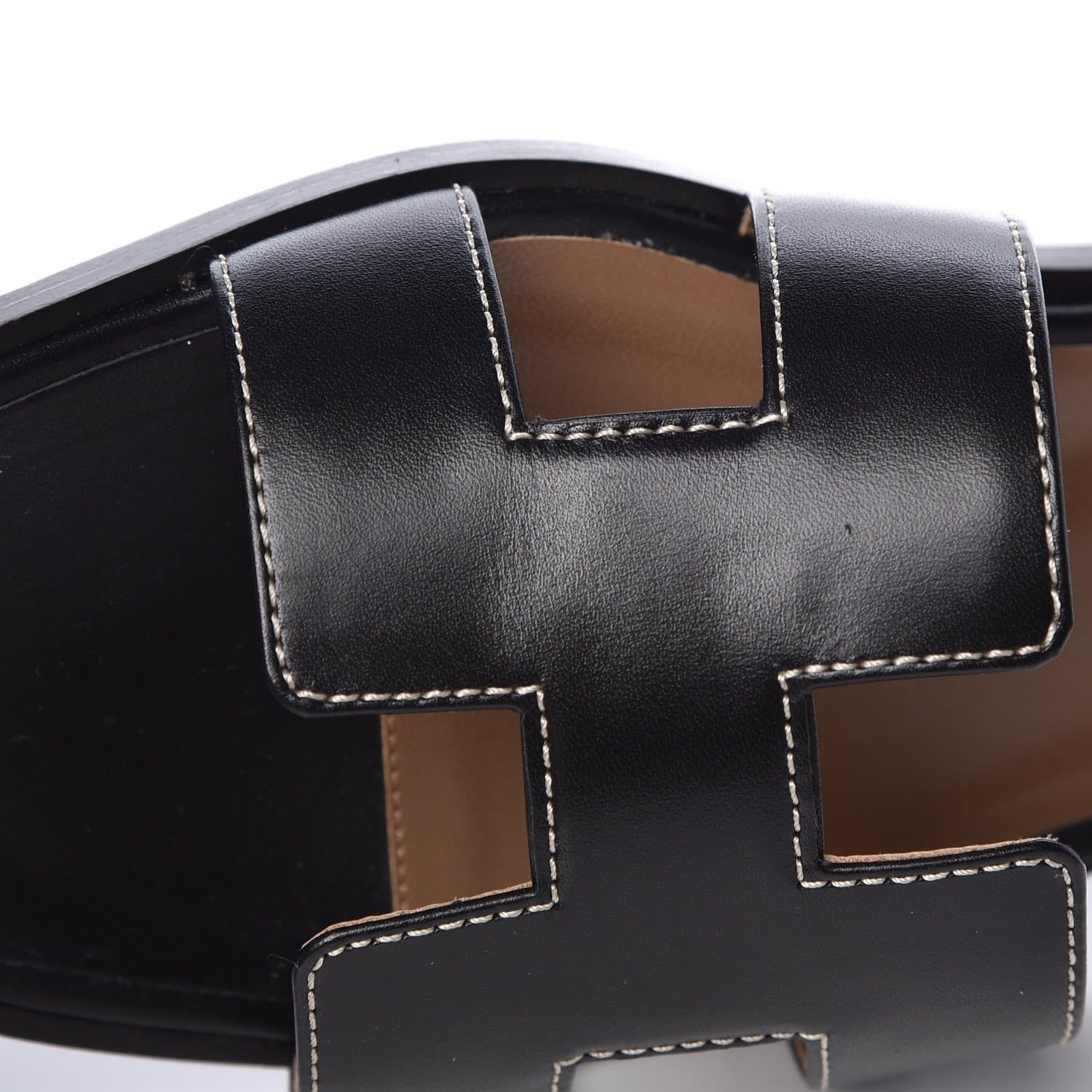 Hermes Box Calfskin Oran Sandals 37 Black 15 of 17