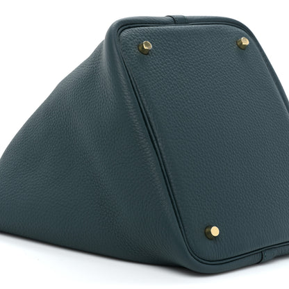 Hermes Taurillon Clemence Picotin Lock 22 MM Vert Cypress 9 of 9