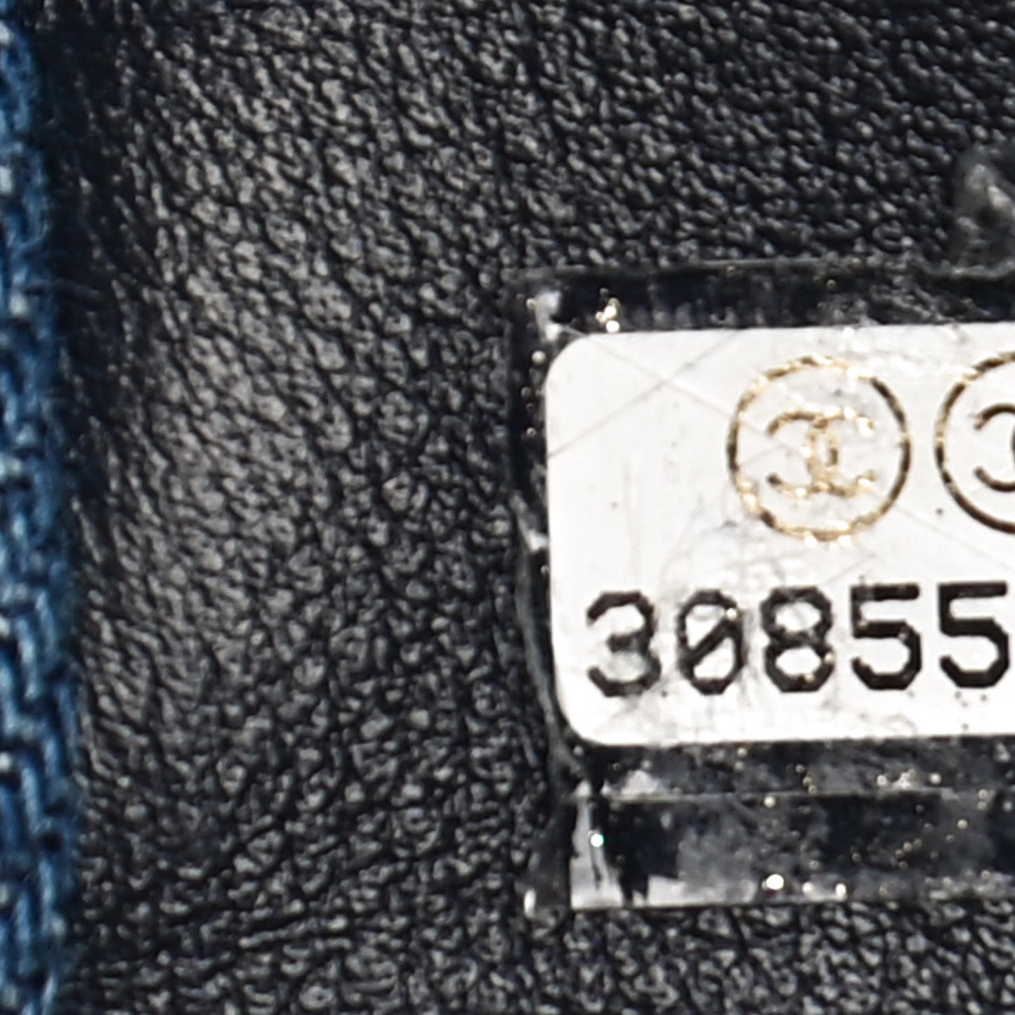 Denim CC Quilted Mini Square Flap Blue