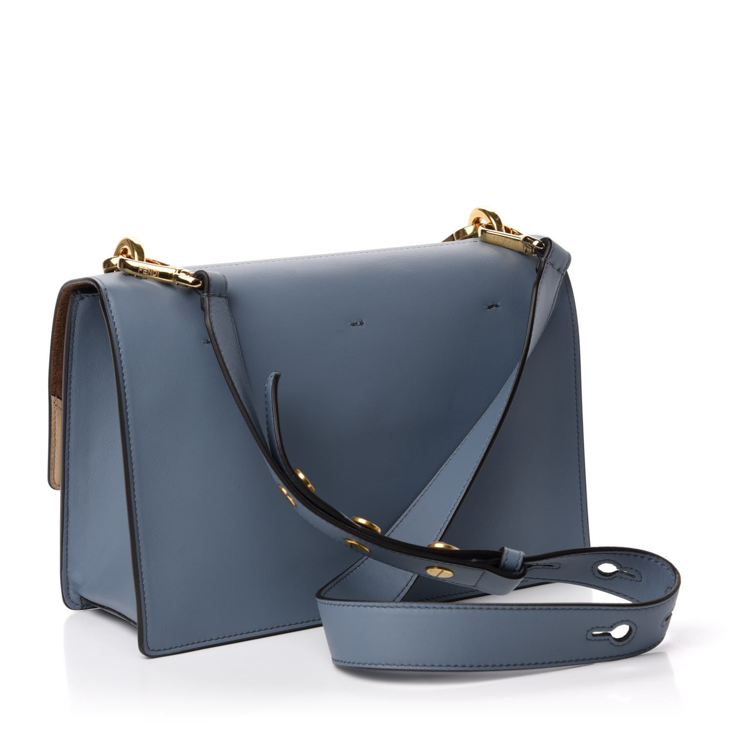 Fendi Vitello Grace Matte F is Fendi Kan U Shoulder Bag Azzurro Merlino 3 of 10