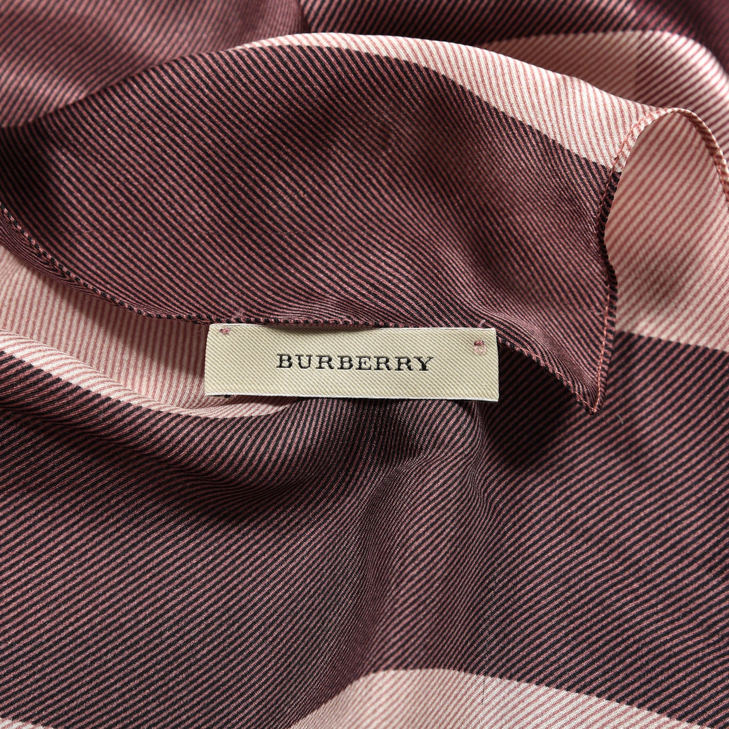 Silk Giant Check Scarf Pink
