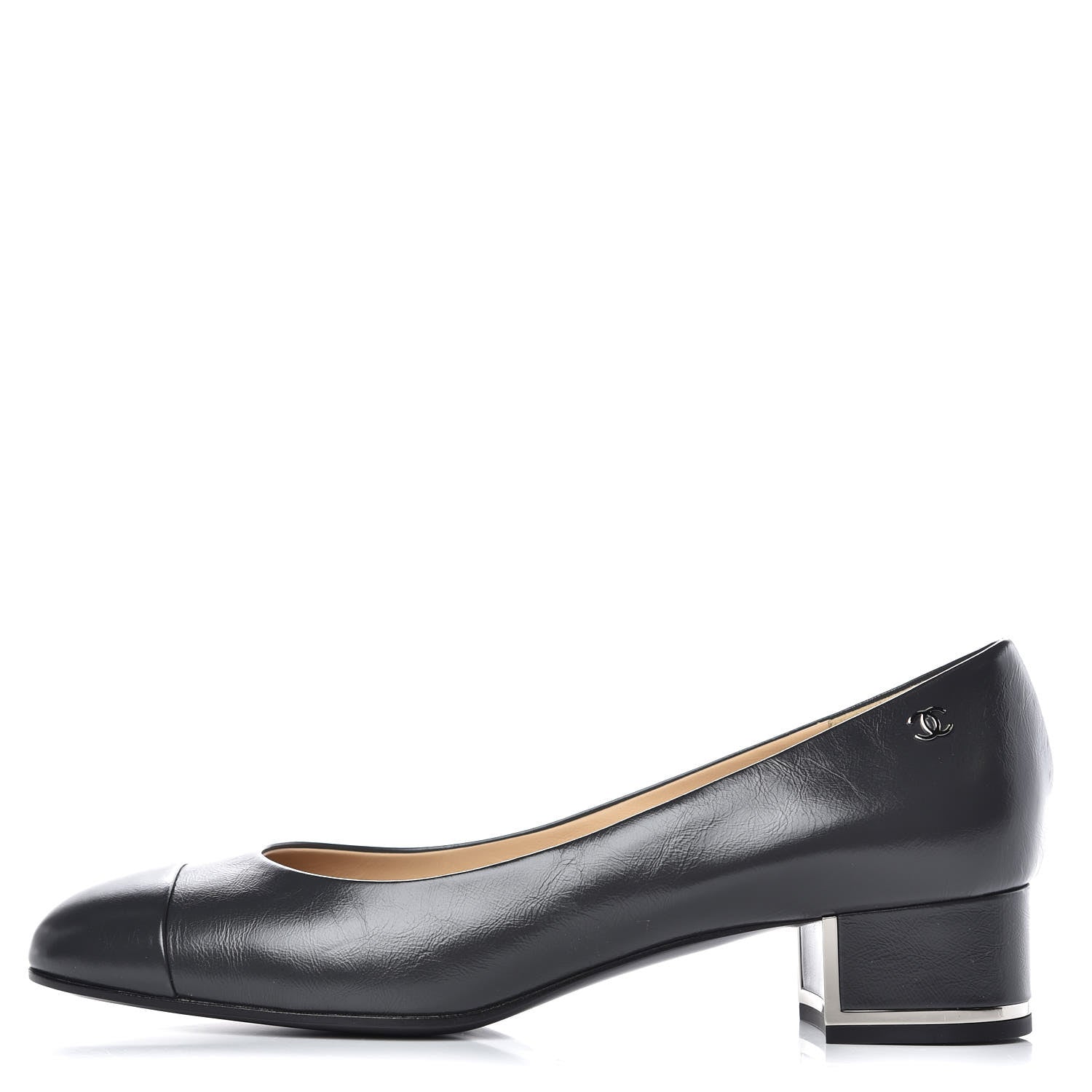 Chanel Calfskin CC Pumps 39 Dark Grey 1 of 9