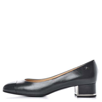 Chanel Calfskin CC Pumps 39 Dark Grey 1 of 9
