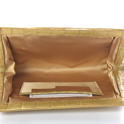 Nancy Gonzalez Crocodile Clutch Gold 5 of 9