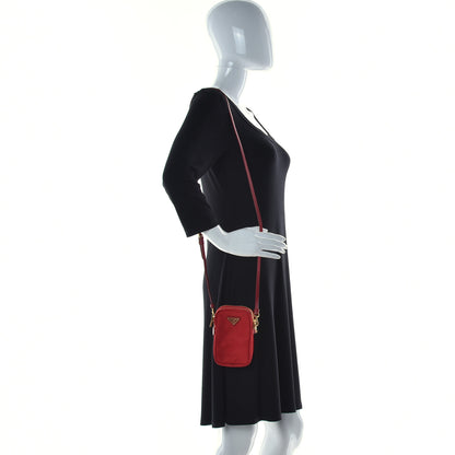 Prada Tessuto Nylon Double Zip Phone Case Crossbody Bag Red 3 of 9