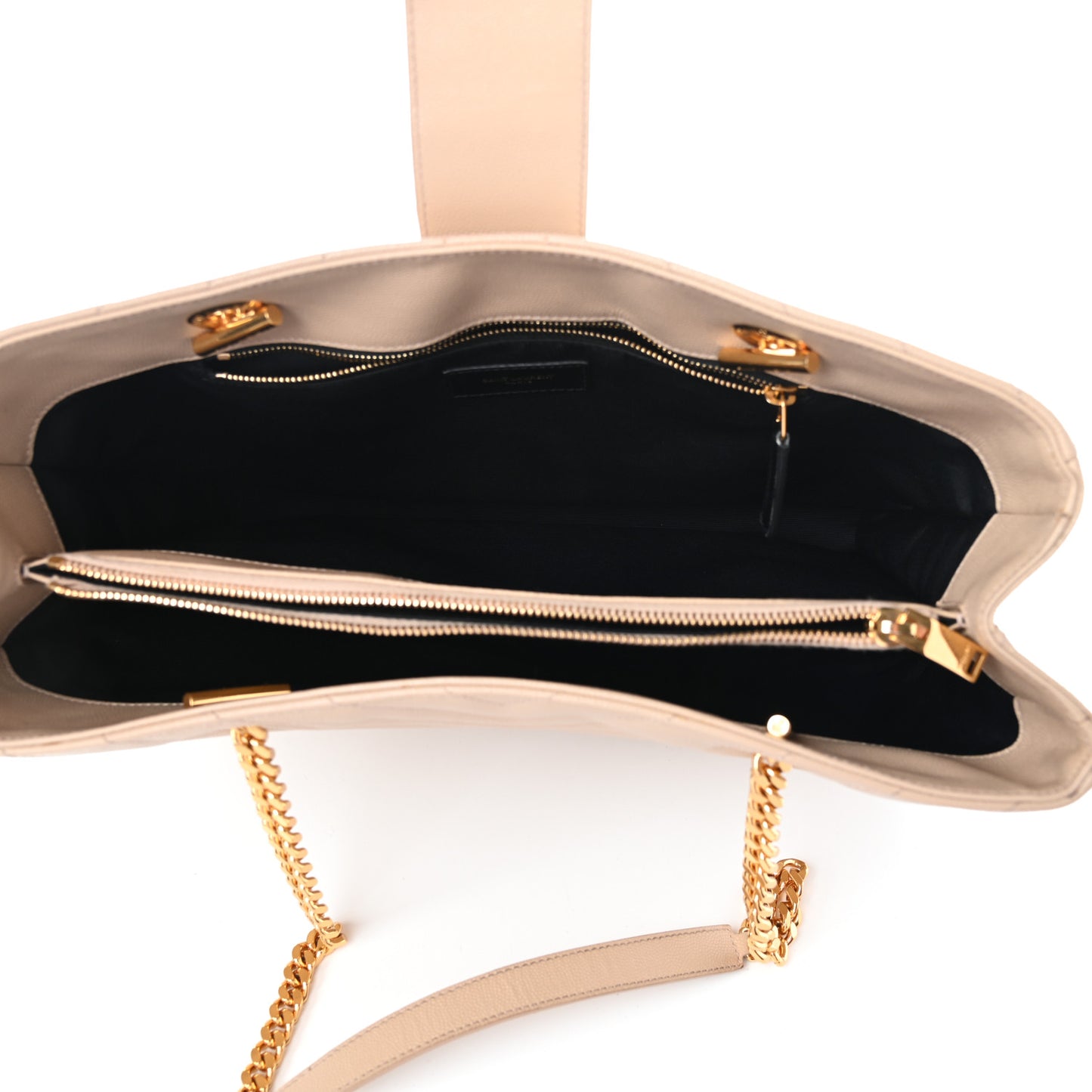 Grain De Poudre Matelasse Chevron Monogram Shopping Bag Nude Powder