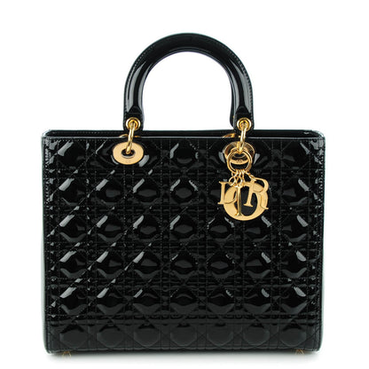 Christian Dior Patent Cannage Large Lady Dior Black 1 of 10