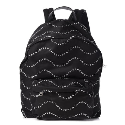 Givenchy Nylon Waves Print Urban Backpack Black White 1 of 11