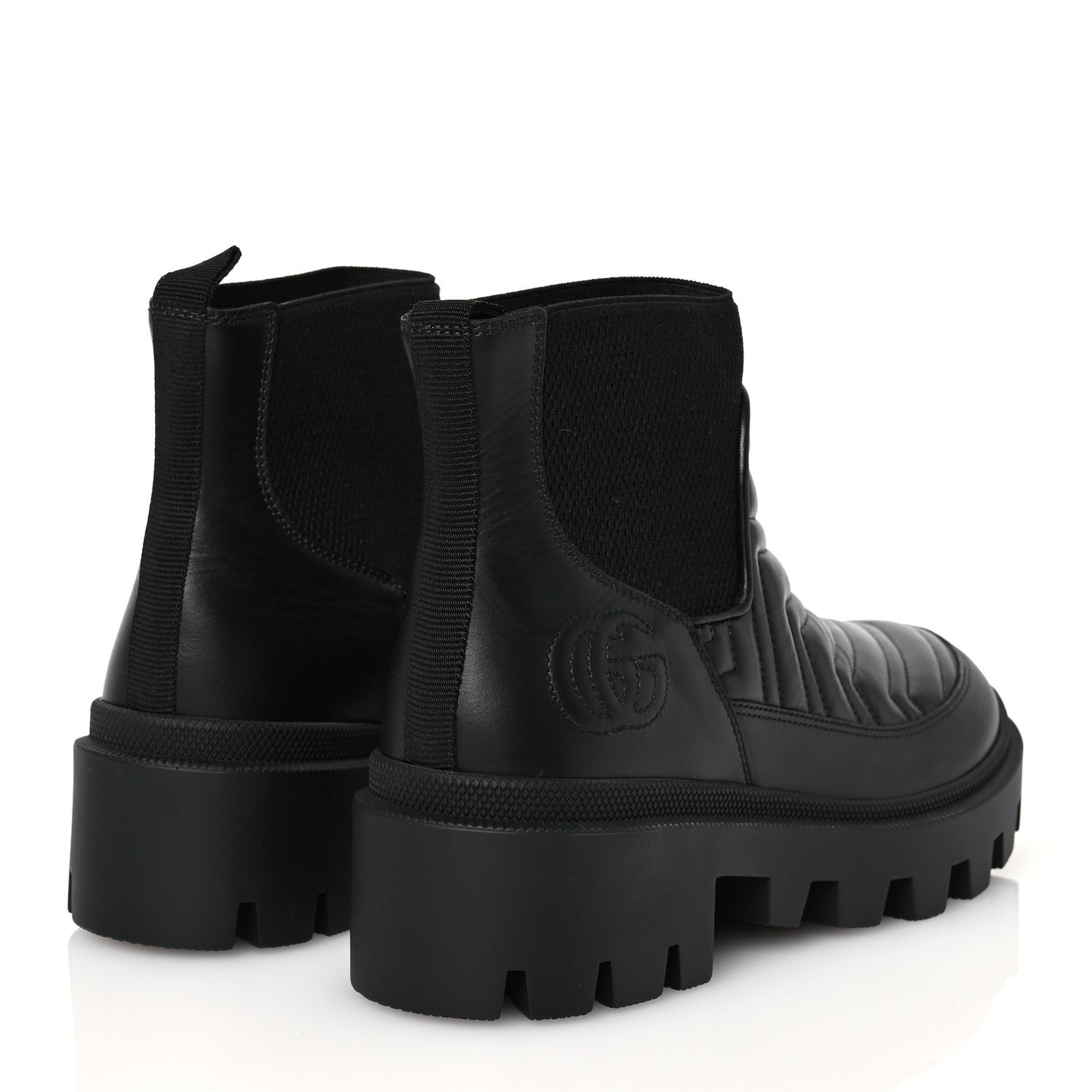 Calfskin Nappa Matelasse Frances Chelsea Boots 37 Black