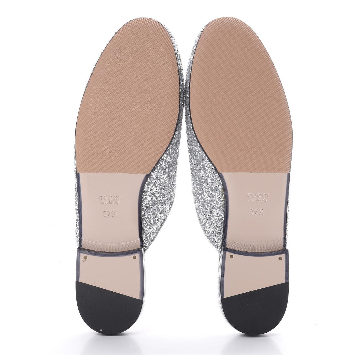 Glitter Womens Princetown Slippers 37.5 Silver