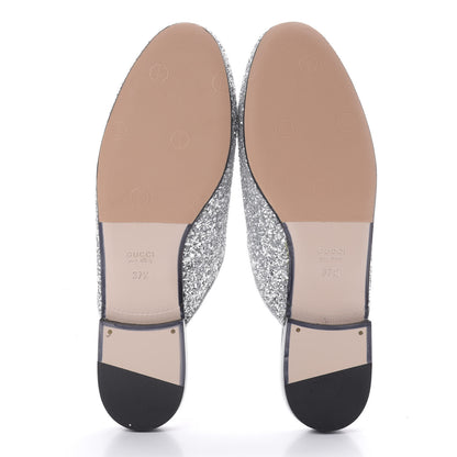 Gucci Glitter Womens Princetown Slippers 37.5 Silver 6 of 10