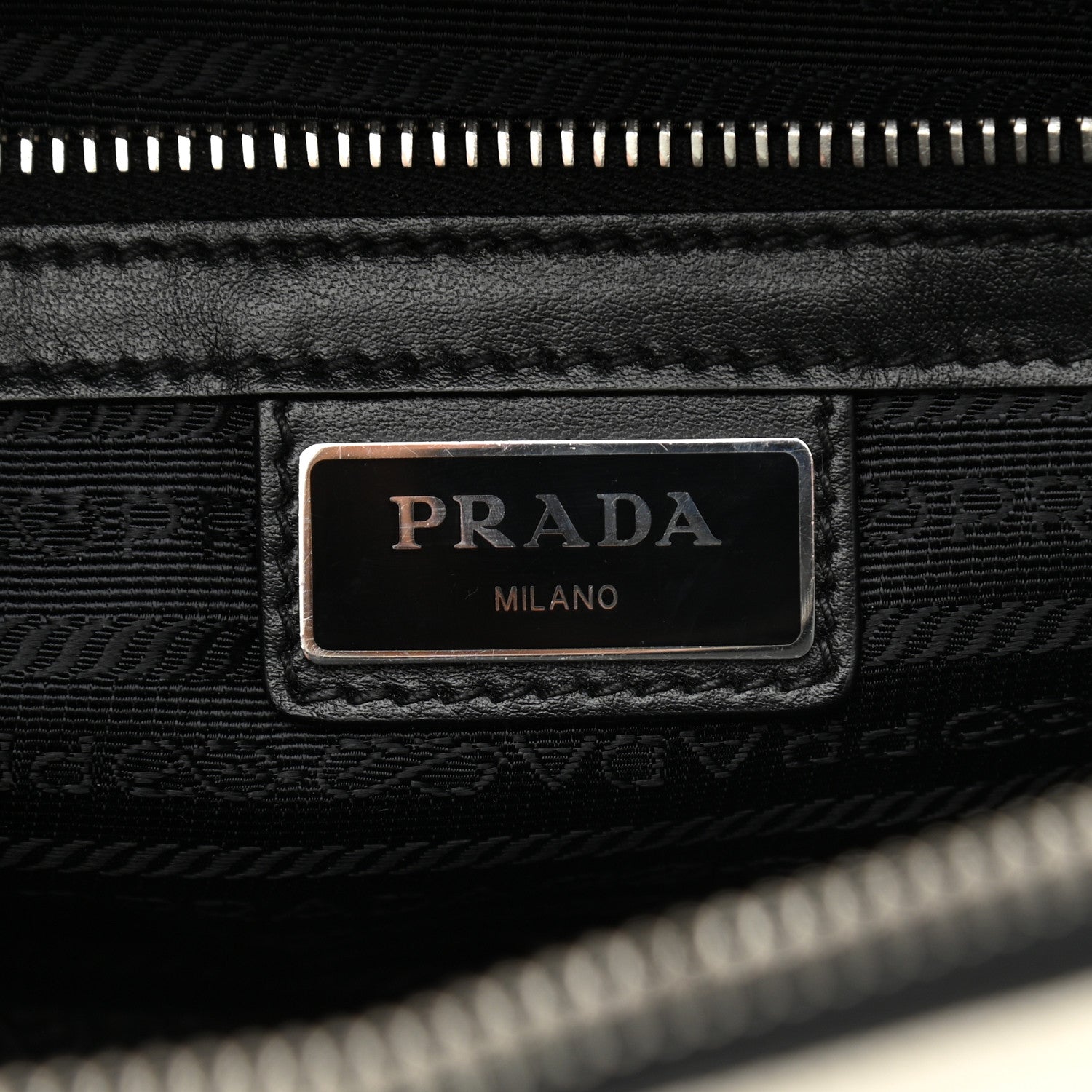 Prada Saffiano Mens Brique Crossbody Bag White Black 7 of 11