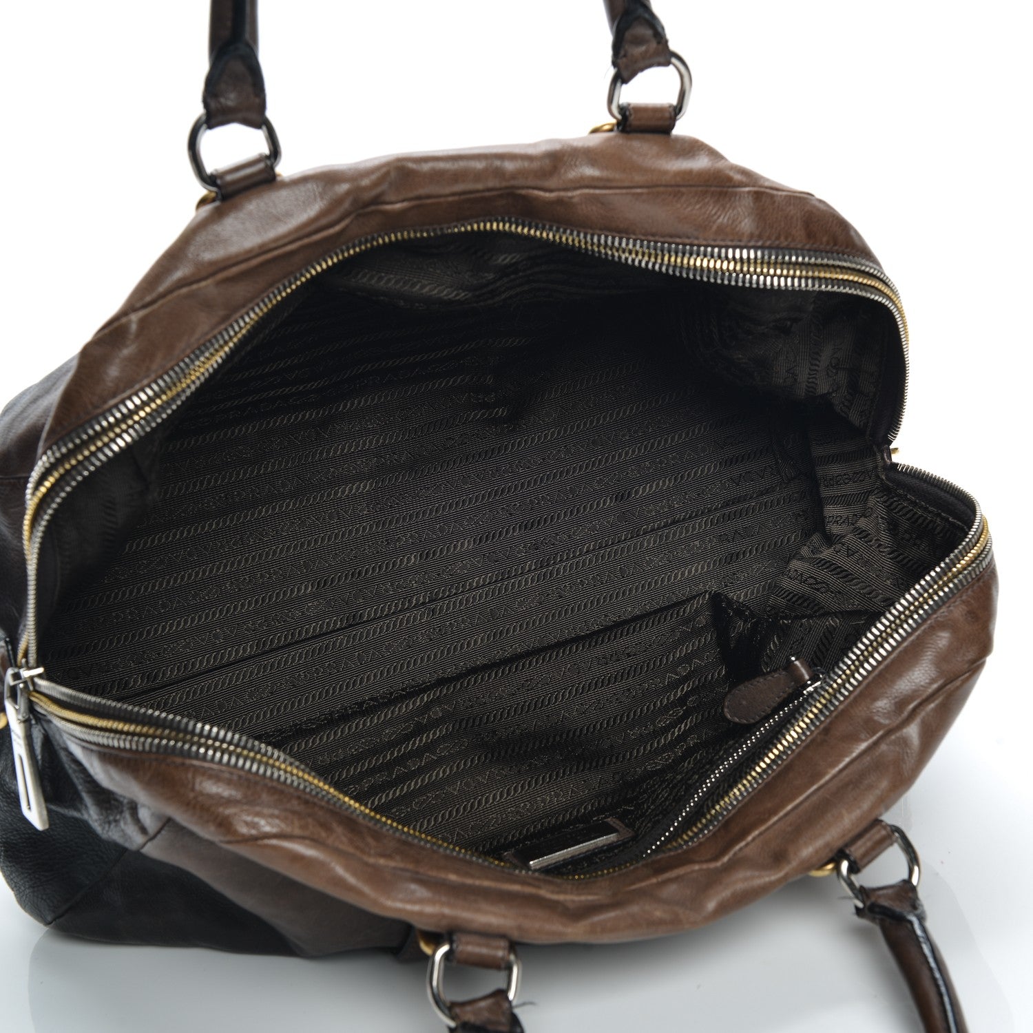 Prada Glace Calf Bowler Bag Militare 5 of 10