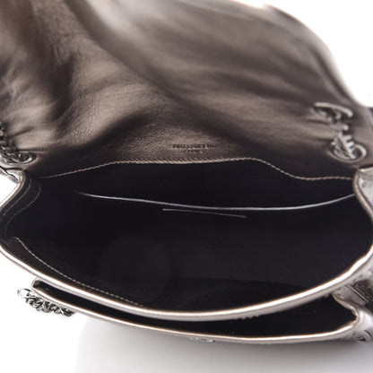 Saint Laurent Crinkled Calfskin Matelasse Monogram Baby Niki Chain Satchel Platinum 5 of 11