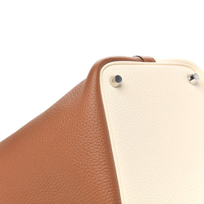 Hermes Taurillon Clemence Casaque Picotin 18 PM Gold Etoupe Nata 8 of 10